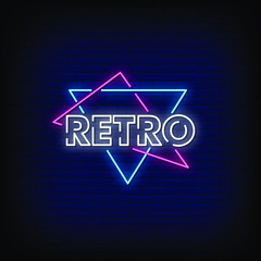 Naklejka premium Retro Neon Signs Style Text Vector