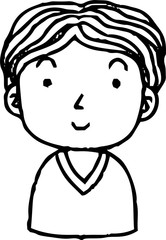 Obraz premium Monochrome Hand painted cute Smiling people icon