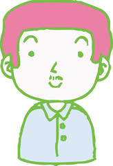 Colorful Hand painted cute Smiling people icon