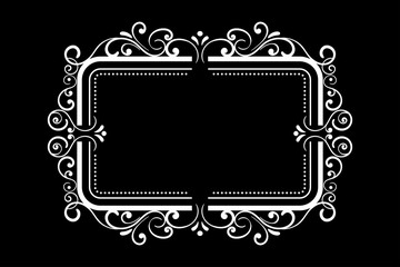 Vintage ornamental frame on black background