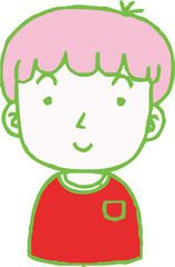 Colorful Hand painted cute Smiling people icon