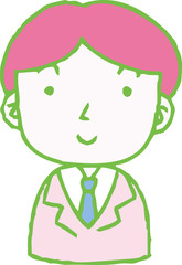 Colorful Hand painted cute Smiling people icon