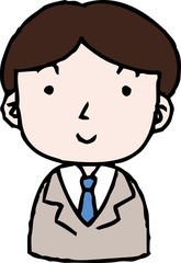 Hand painted cute Smiling people icon