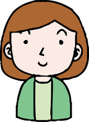 Hand painted cute Smiling people icon