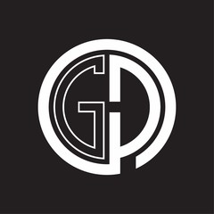 GD Logo with circle rounded negative space design template