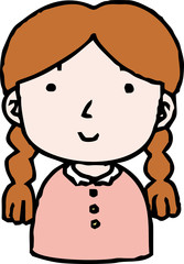 Hand painted cute Smiling people icon