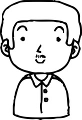 Monochrome Hand painted cute Smiling people icon