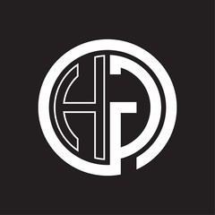 HG Logo with circle rounded negative space design template