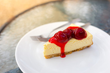 Strawberry Cheese Pie with delicious jam.