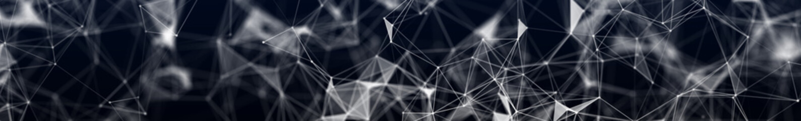 Panorama illustration background. Abstract connecting dots and lines. Concept of science digital technology. 