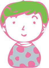 Colorful Rough doodling Hand painted cute Smiling people icon