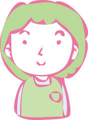 Colorful Rough doodling Hand painted cute Smiling people icon