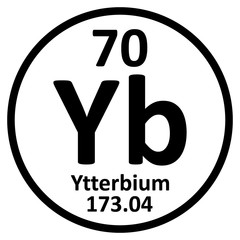 Periodic table element ytterbium icon.