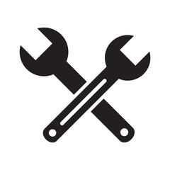 wrench icon vector on white background