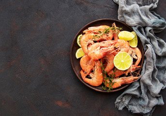 Shrimps served on a plate
