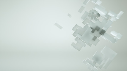 Abstract 3d cubes with white background
