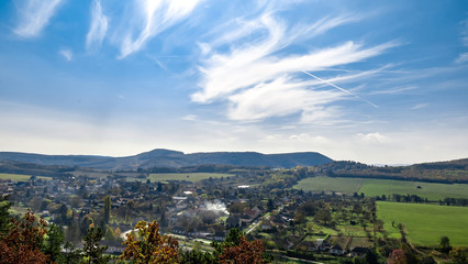 View over the Nograd village and the hill in the background