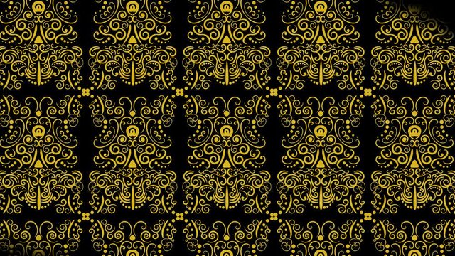 gold retro pattern on a black background. Abstract classics