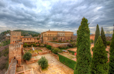 Fototapeta na wymiar The Palace of Charles V at Al Hambra, Granada, Spain