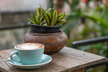cappuccino coffee in a ceramic cup