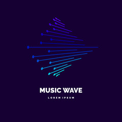 Vector illustration of music wave in the form of the equalizer
