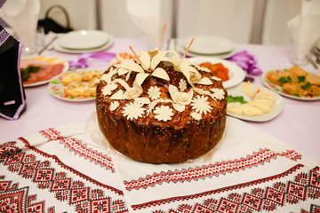 Beautiful wedding decor of a wedding table in a restaurant