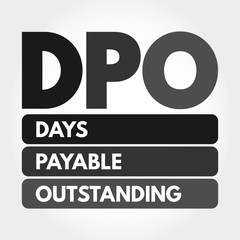 DPO - Days Payable Outstanding acronym, business concept background
