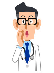 呼びかける男性医師