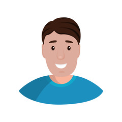 Man isolated on a white background portrait. Flat cartoon design, vector illustration