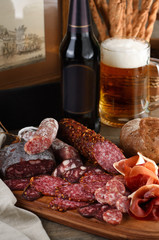 A meat appetizer is a great idea for a beer.