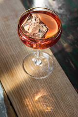 Cocktail with ice. The cuisine of Tel Aviv.