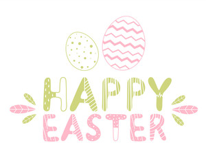 Easter cards in scandinavian style with lettering