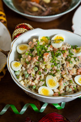 New Year's holiday table. The cuisine of Tel Aviv.