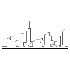 Obraz premium city skyline vector silhouette