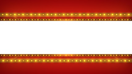 Obraz premium Red marquee light board sign retro screen. 3d rendering