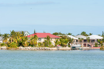 Waterfront villas on one of the island of Florida Keys, USA