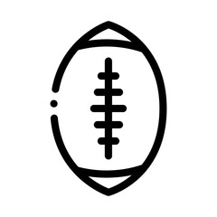 Rugby Ball Icon Vector. Outline Rugby Ball Sign. Isolated Contour Symbol Illustration