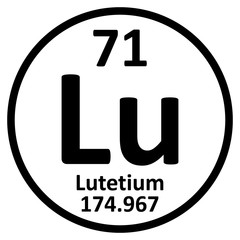 Periodic table element lutetium icon.