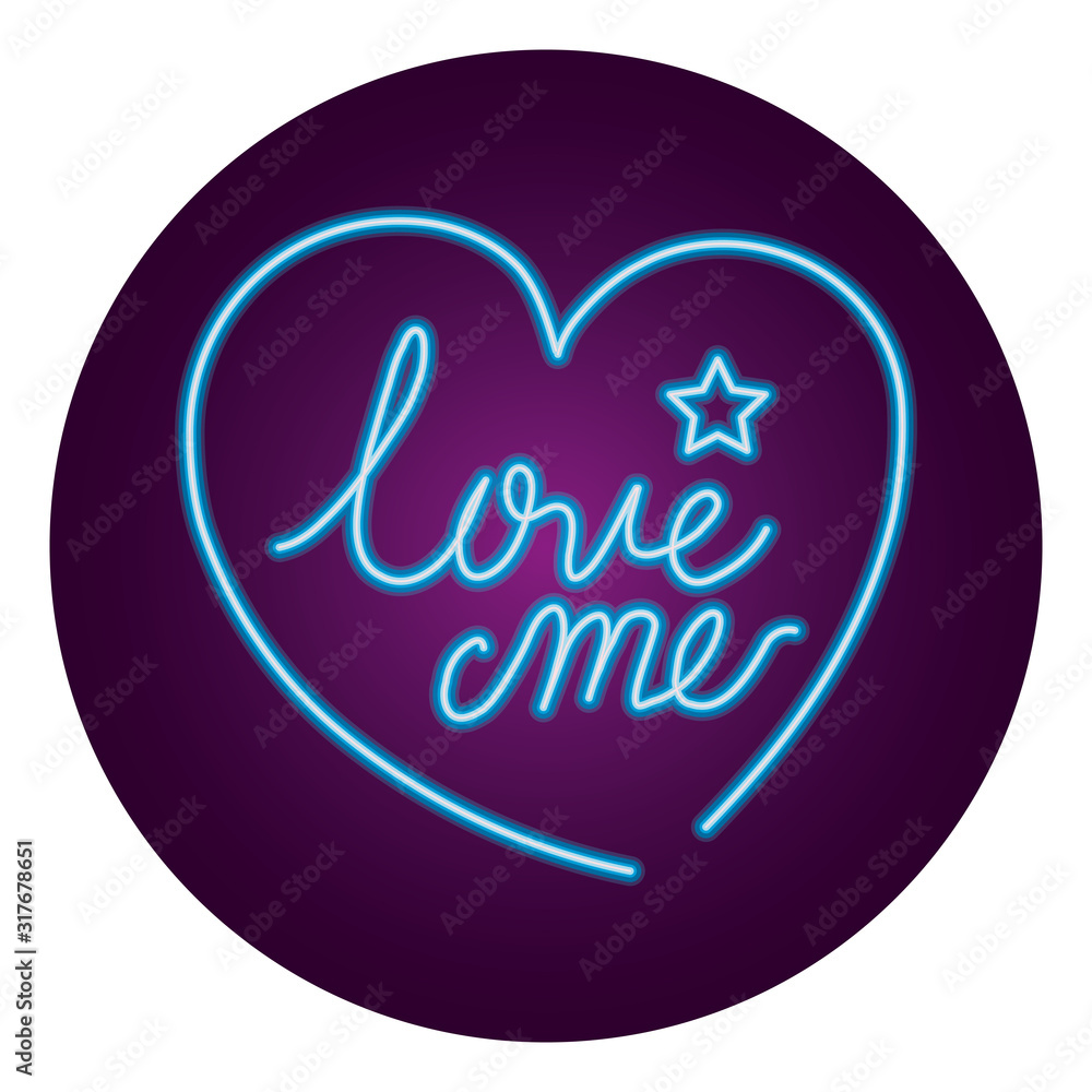 Canvas Prints love me lettering with heart and star isolated icon