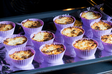 baking in a silicone form in the oven, making desserts at home