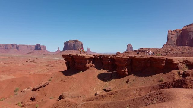 John Ford Point in Oljato Monument Valley, region of Colorado Plateau characterized by cluster of vast sandstone buttes, Arizona&ndash;Utah border. Gimbal panning cinematic Rec.709 ProRes 422 4K