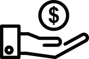 money in hand icon. Vector illustration