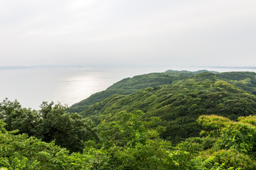 Obraz premium Futtsu, Japan. The grounds and park of Tokyo Bay Kannon (Tokyo Wan Kannon), a 56 m high statue representing Guanyin, the Buddhist Goddess of Mercy