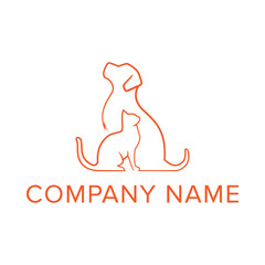 dog and cat logo template