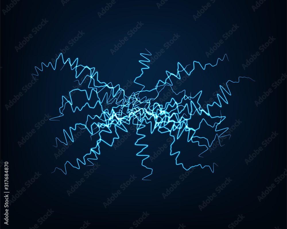 Poster abstract background vector electric light. spark flash effect. bright curved line. neon glowing curv