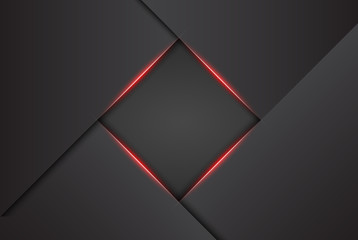 High contrast dark grey stripes with shadows and lights on gradient background. Abstract grunge tech graphic banner design. Vector Illustration EPS10