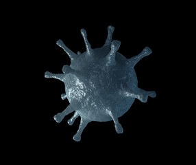cloud of micro organism made in 3d software isolated on black
