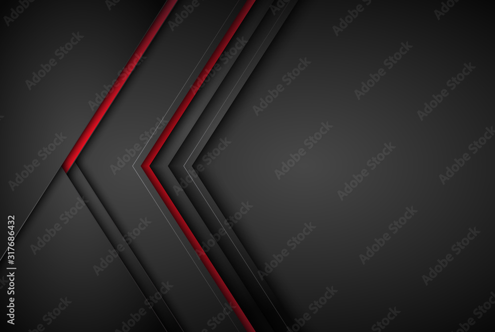 Leinwandbilder arrow lines, technology digital template with shadows on gradient background overlap dimension moder