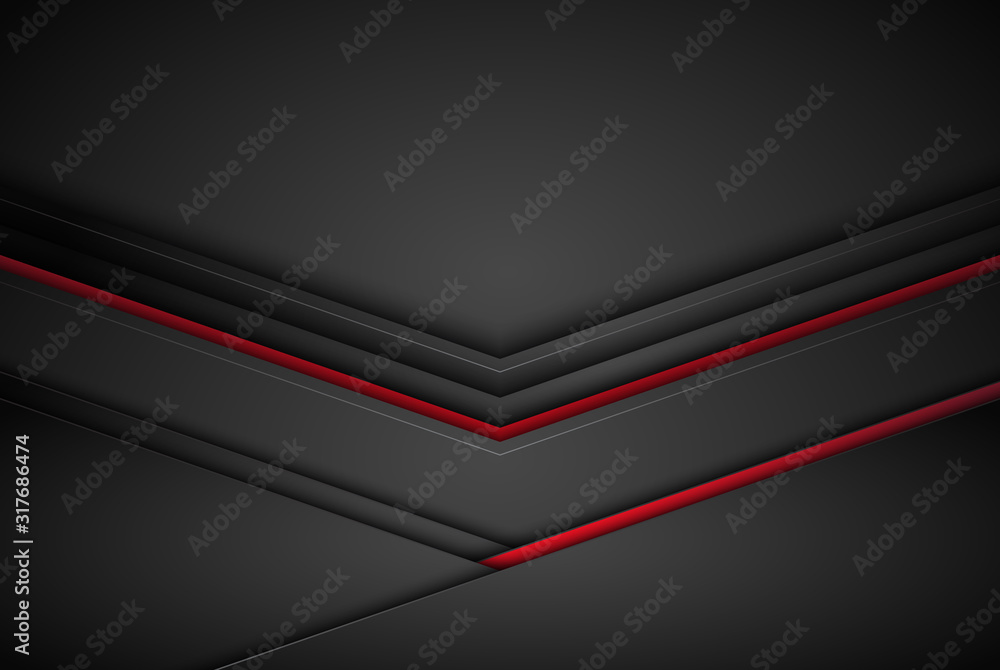 Leinwandbilder arrow lines, technology digital template with shadows on gradient background overlap dimension moder