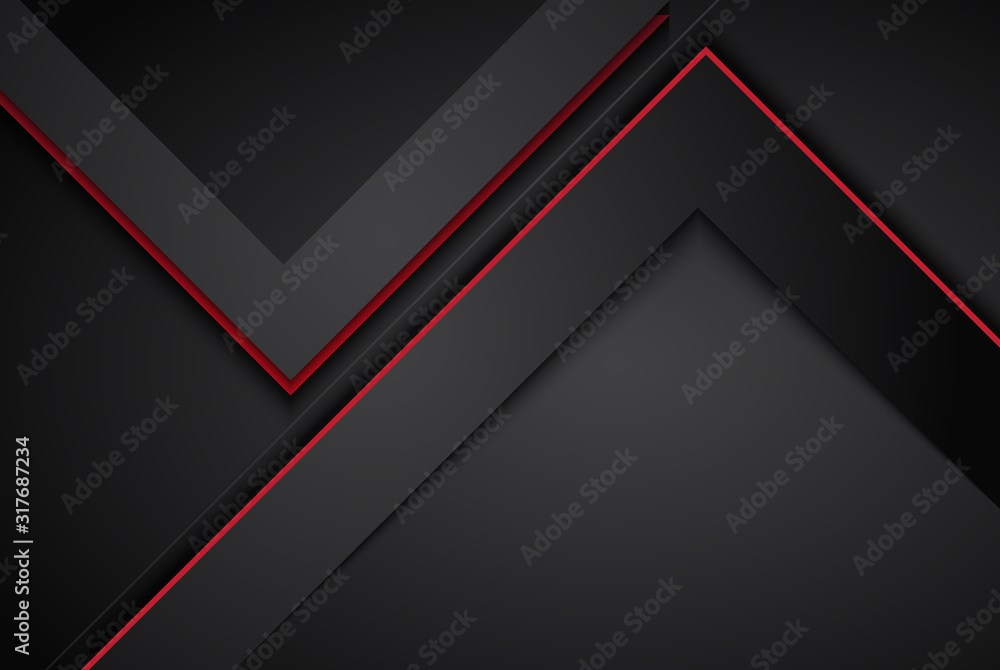Leinwandbilder arrow lines, technology digital template with shadows on gradient background overlap dimension moder